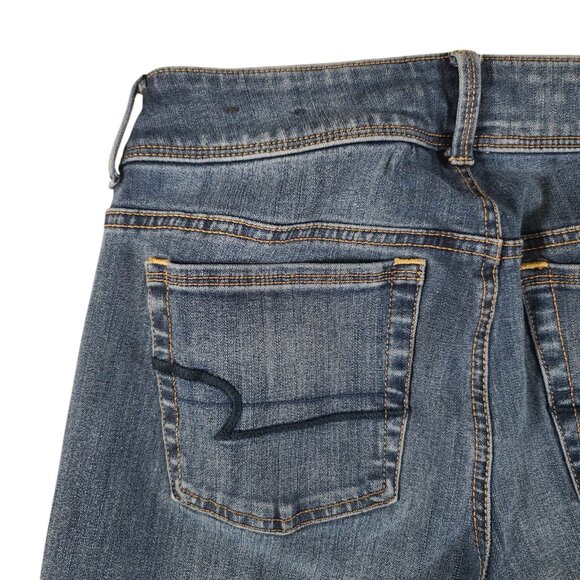 American Eagle Jeans Women 6 28x30 Low Rise Kick Boot Medium Wash VTG * - Picture 8 of 14